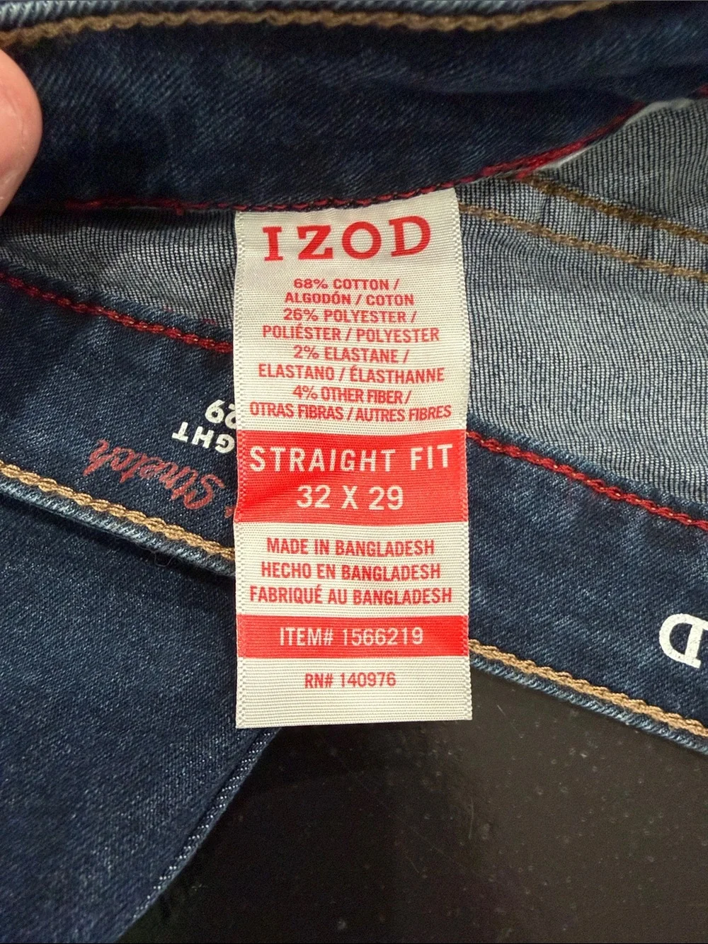 Izod Men's Dark Blue Slim Straight Jeans